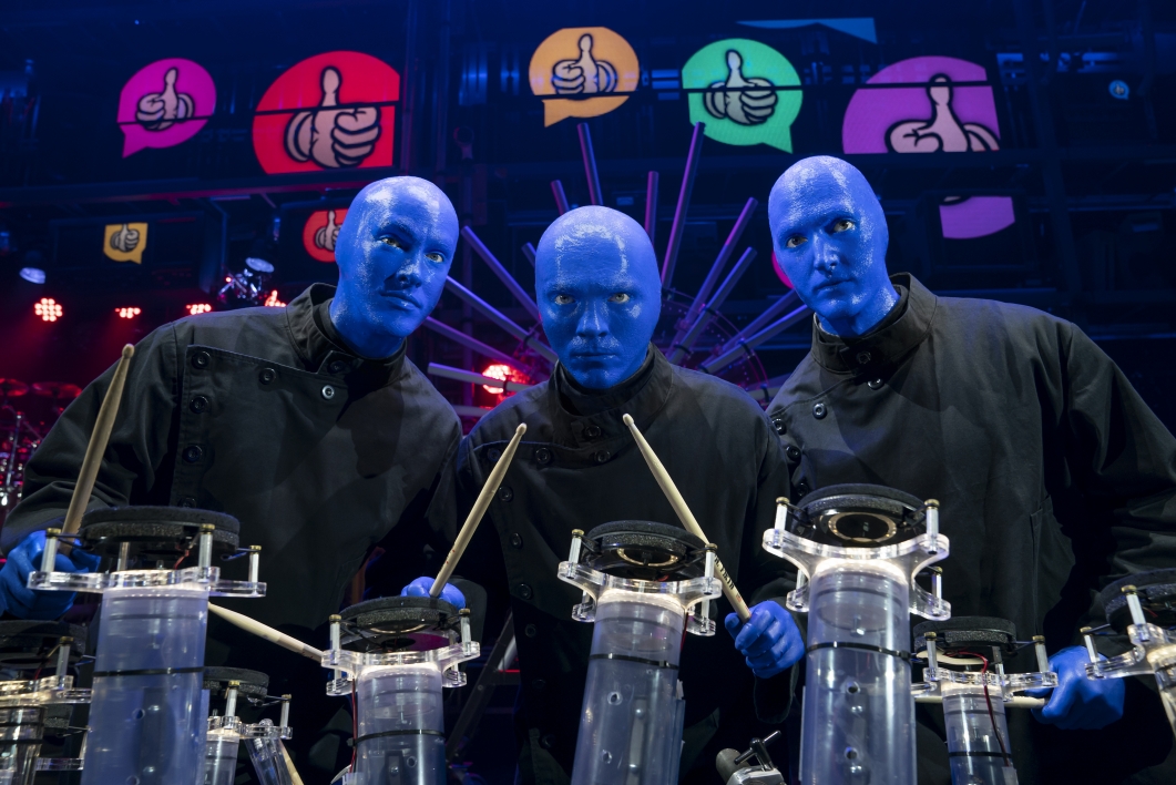 “Blue Man Group” on stage during tour