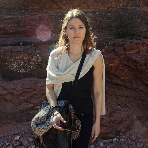 portrait of woman in desert canyon