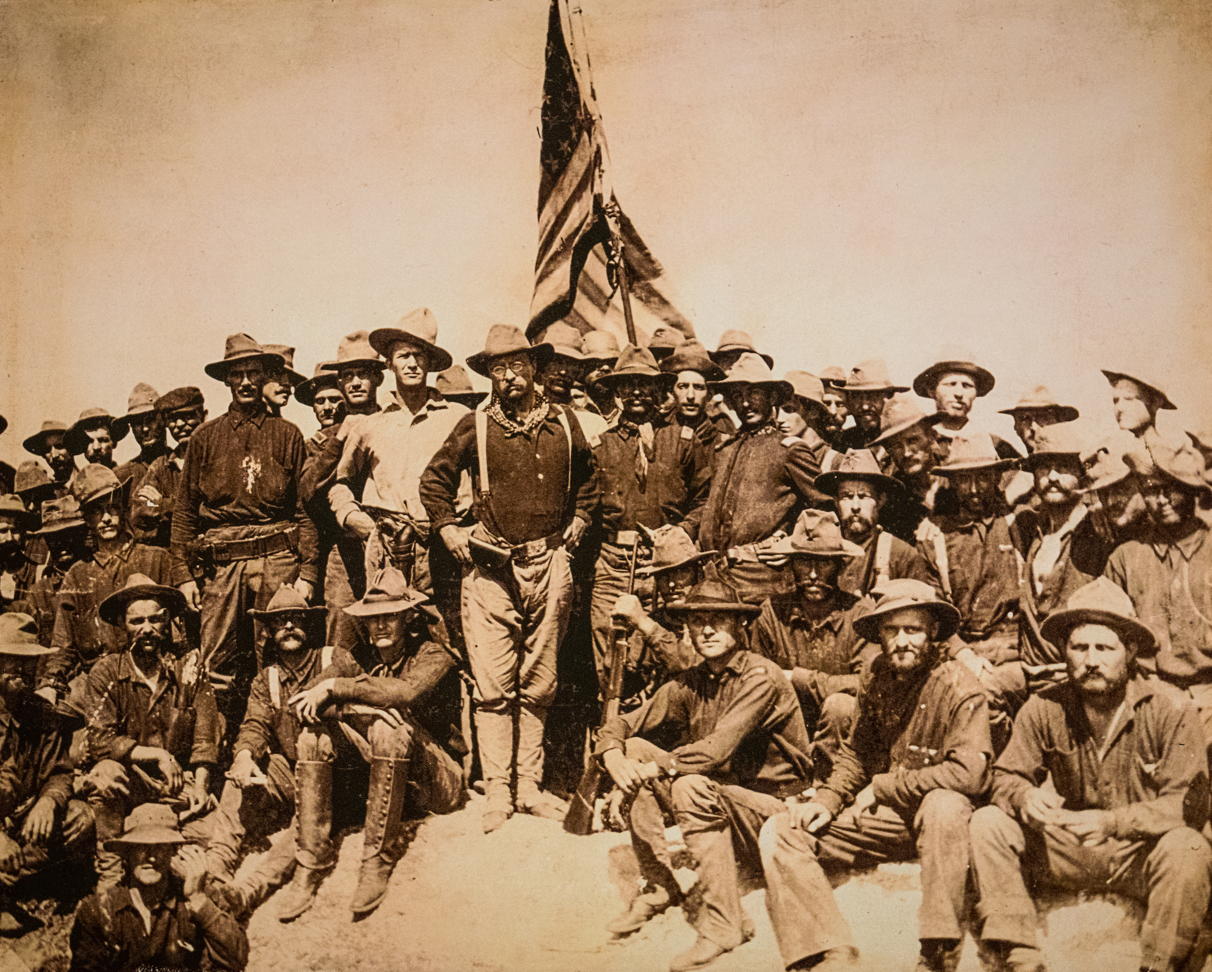 Theodore Roosevelt and the Rough Riders atop San Juan Hill, July 1, 1898