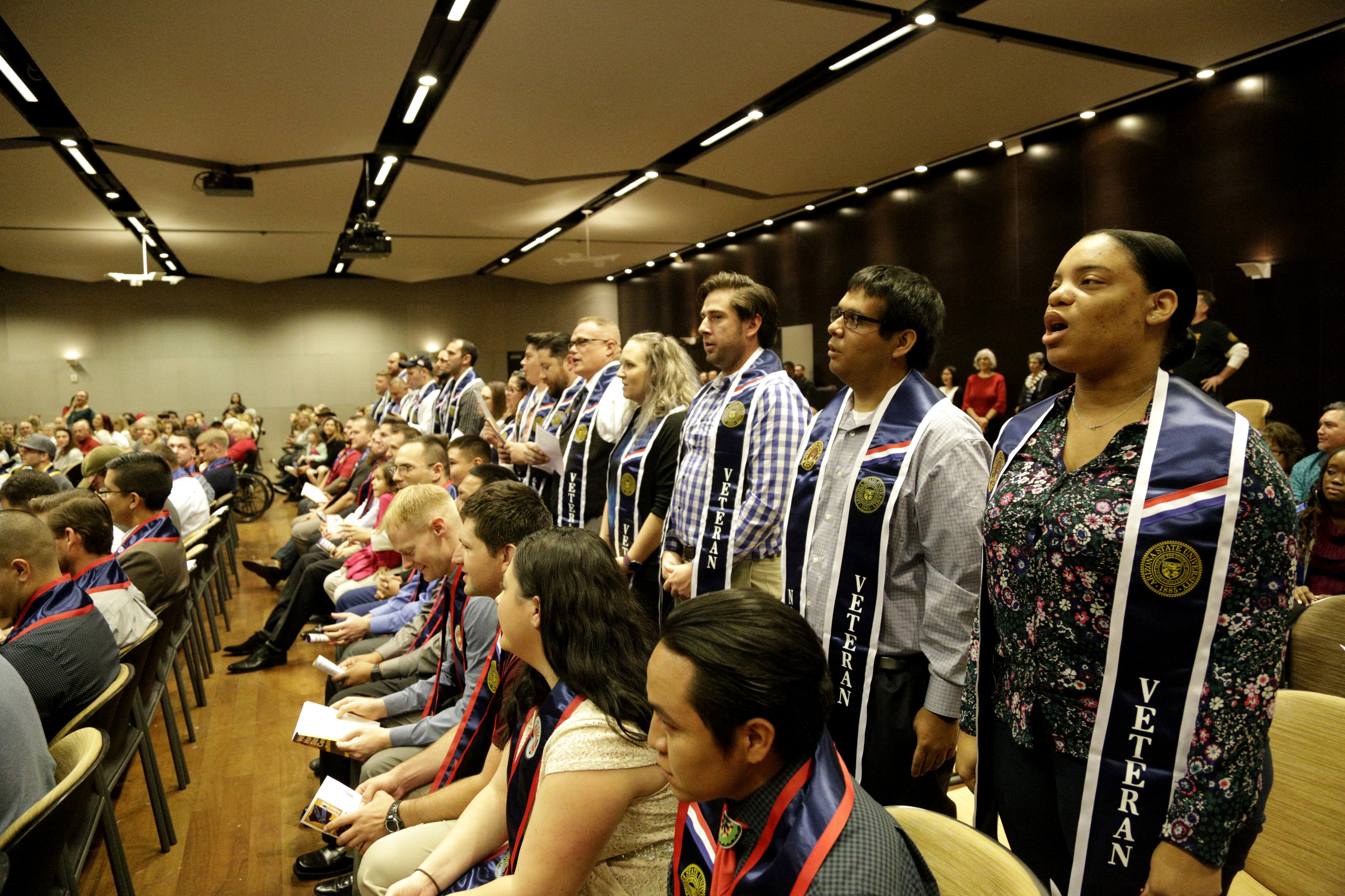 graduates at Veterans Stole Ceremony