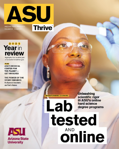 ASU Thrive Magazine Winter 2022 cover page