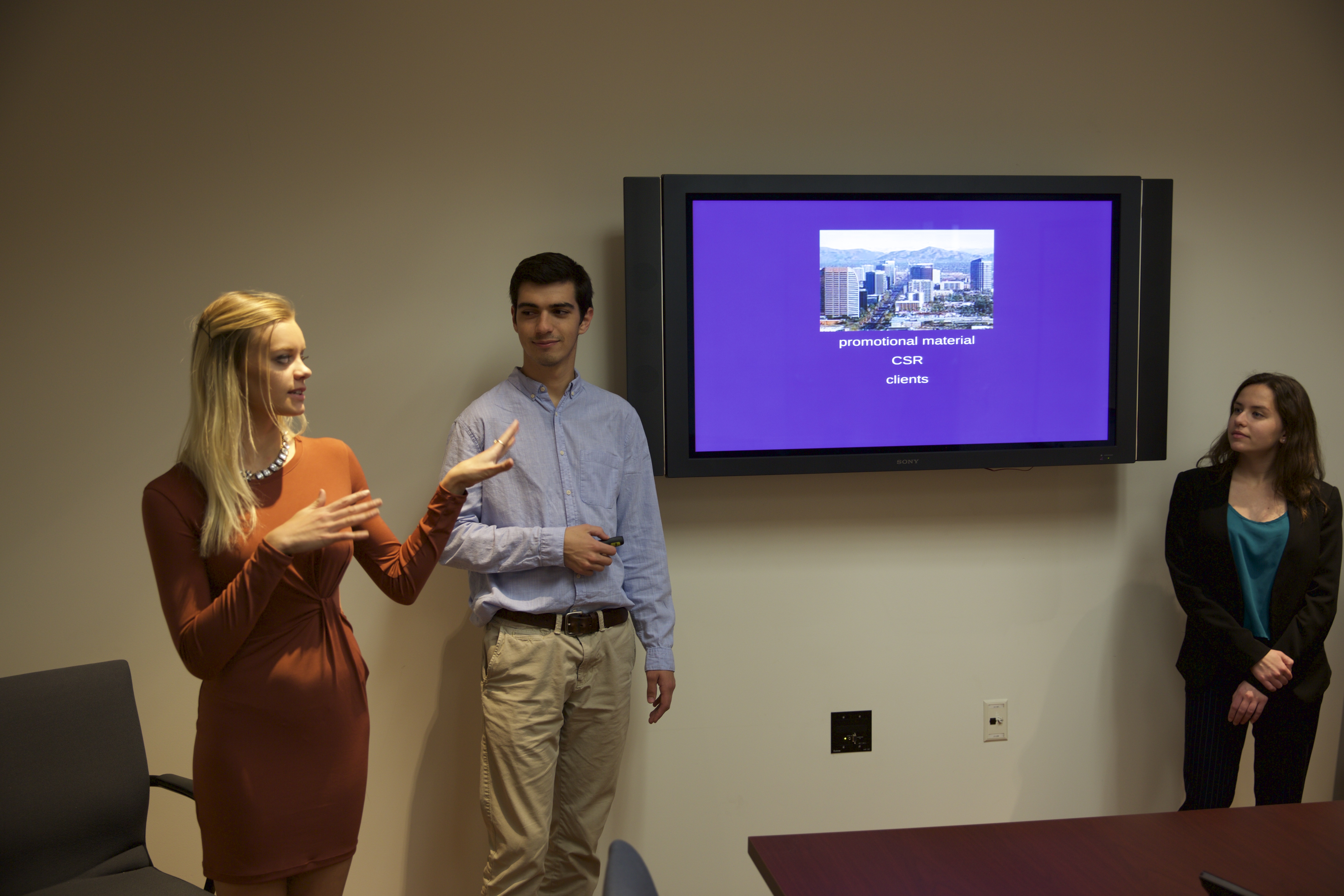 students giving presentation