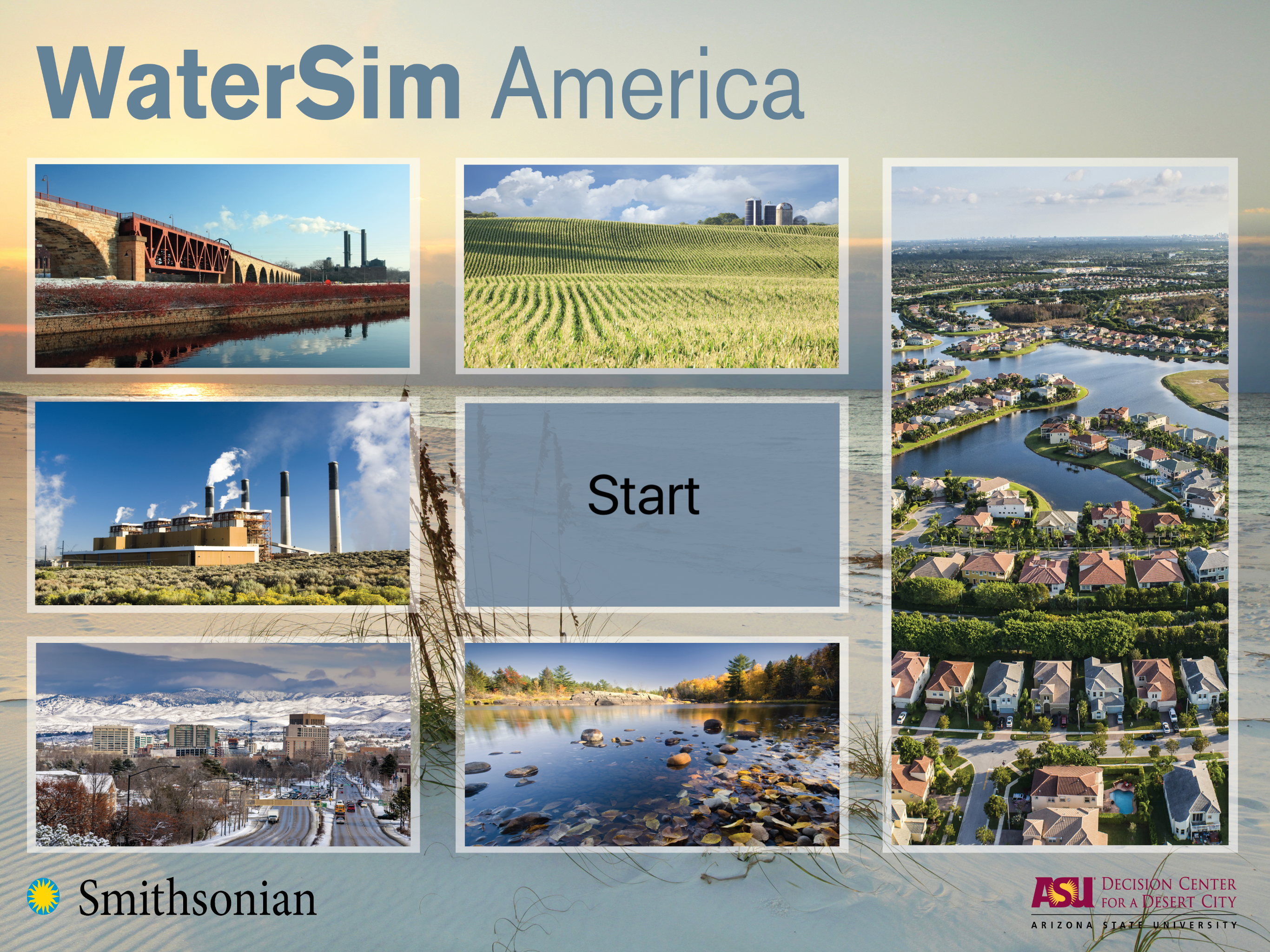 WaterSim America start screen