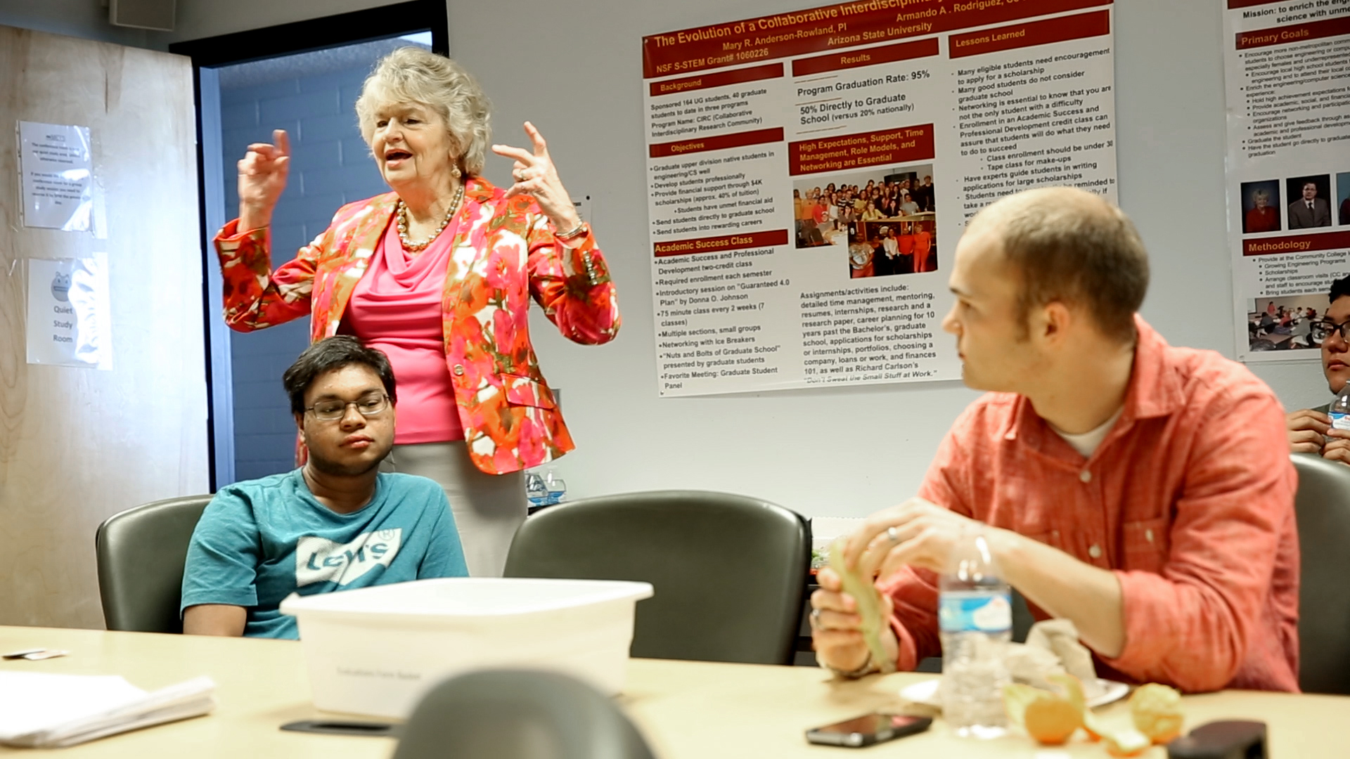 ASU prof Mary Anderson-Rowland and a class
