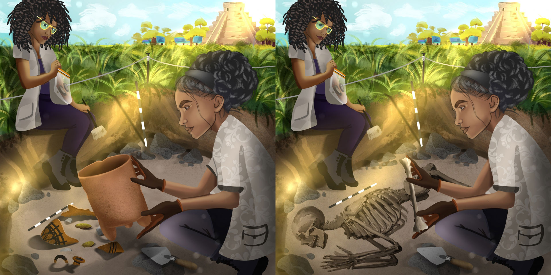 illustrations of two different anthropology scenarios