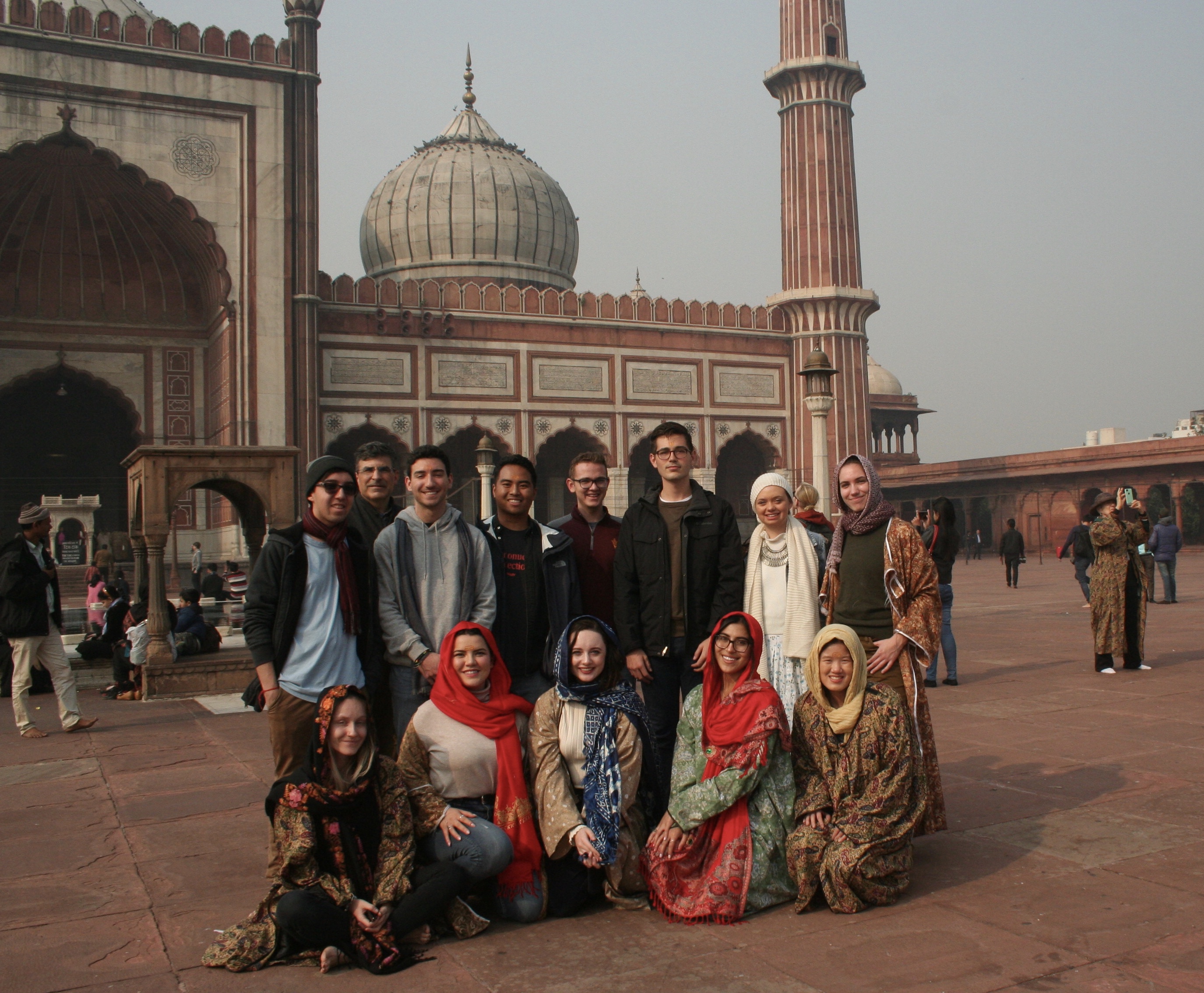 Ariana Afshari with her group of friends and professors in India