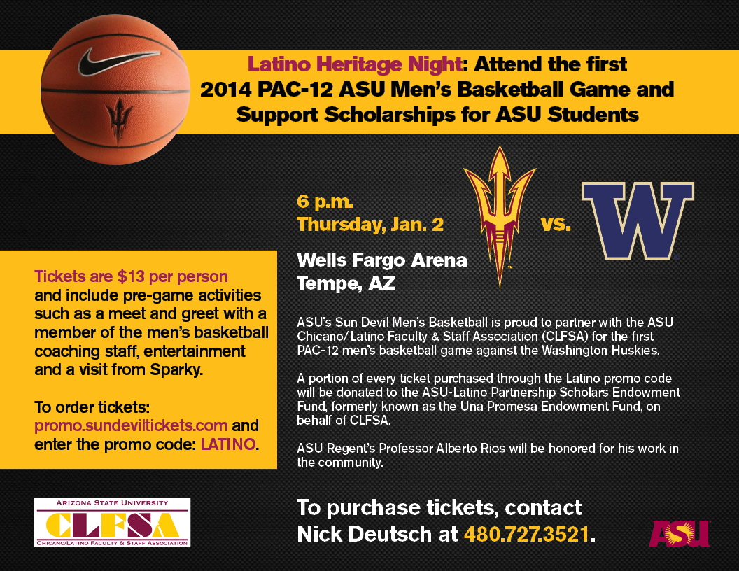 ASU men's basketball to support scholarships on Latino Heritage Night