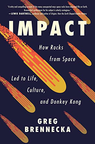 Book cover showing animated yellow and orange meteorites moving across the cover with a dark blue background.