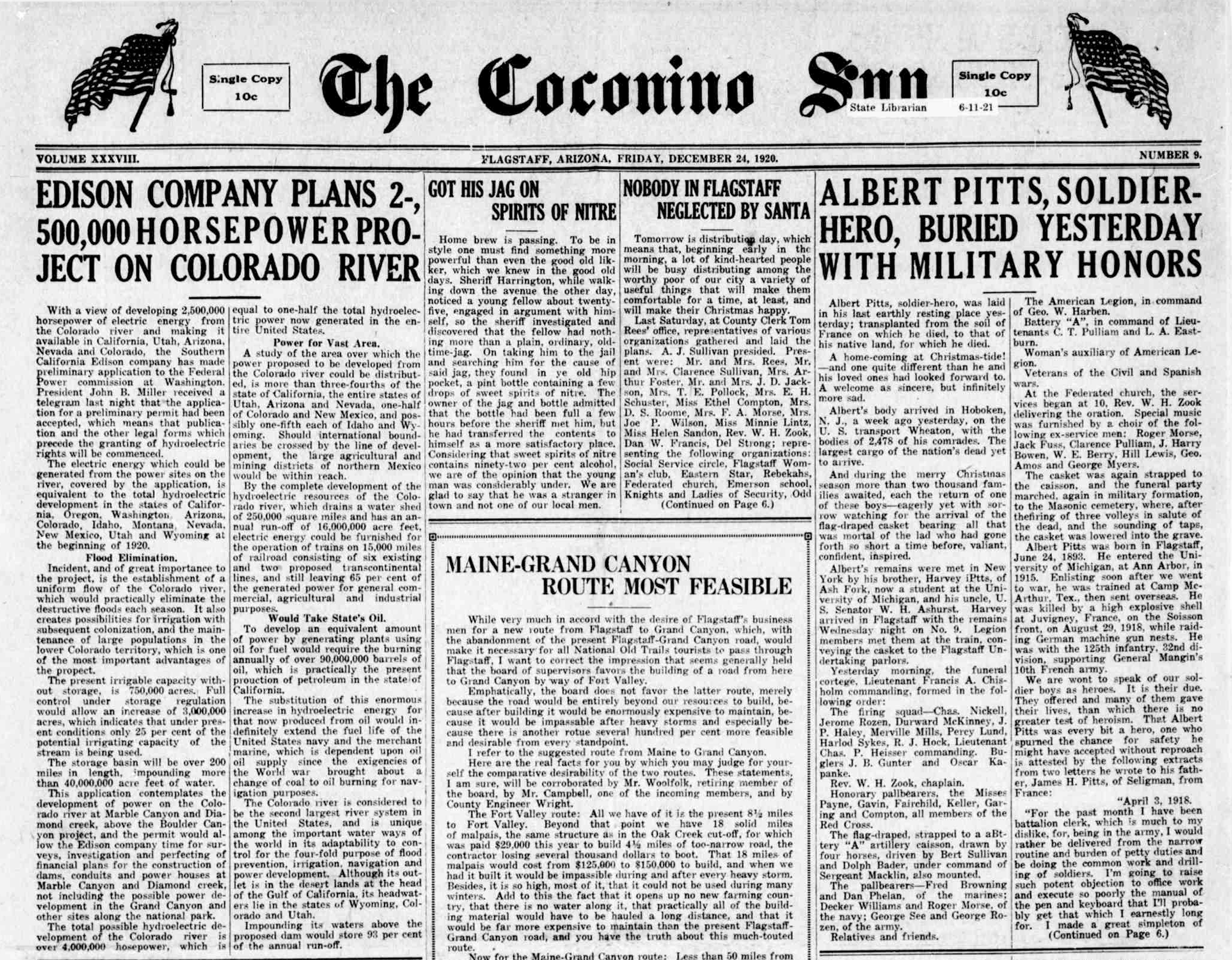 Coconino Sun: Pitts is buried