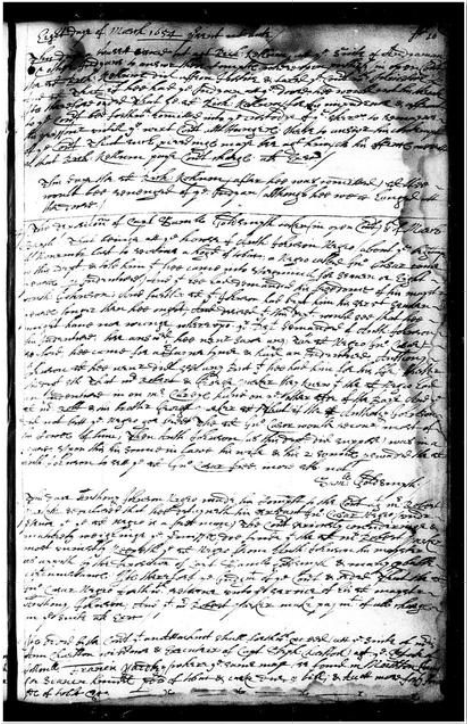 Handwritten court ruling for Anthony Johnson and his servant John Casor