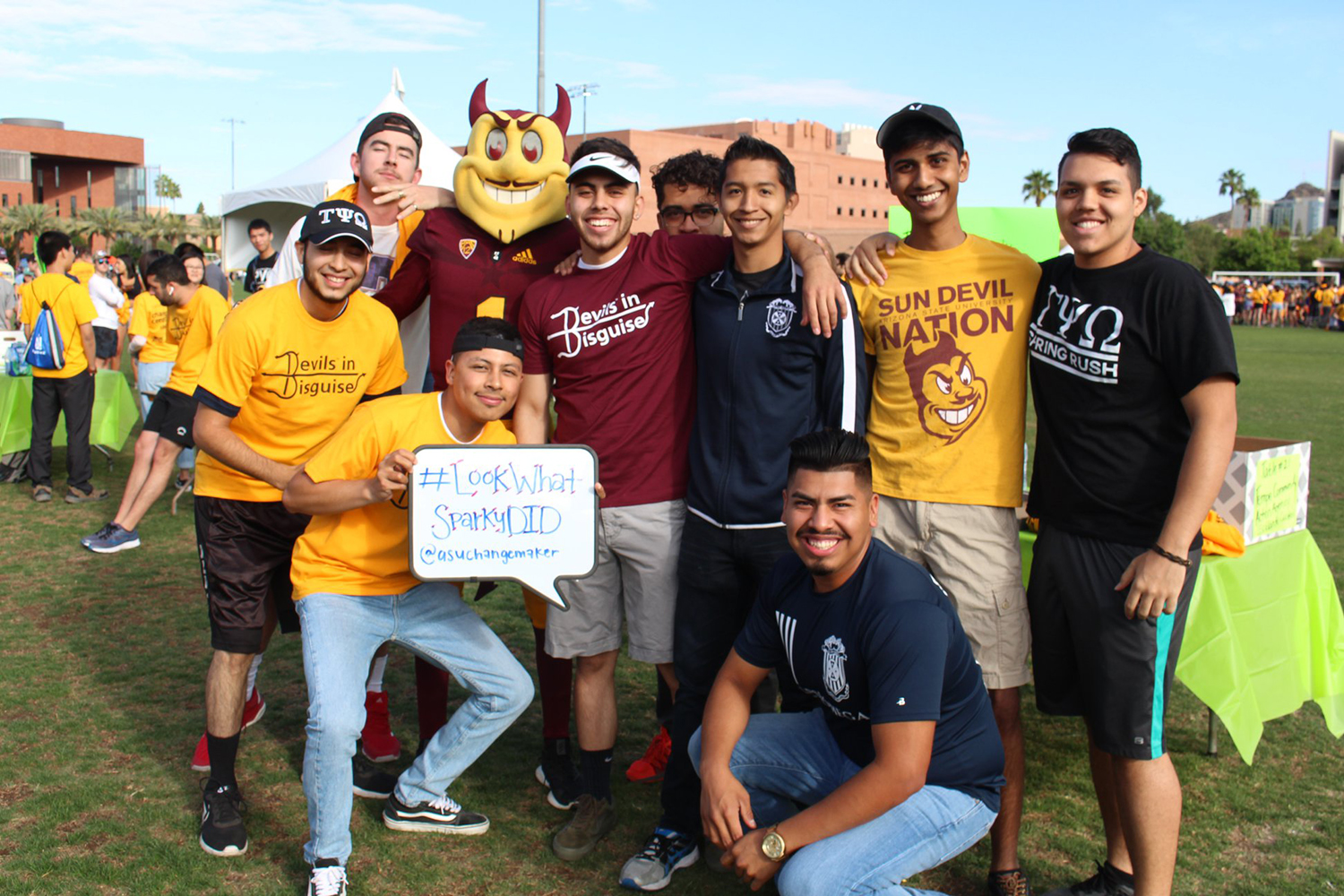 Students with Sparky at Devils in Disguise 2019