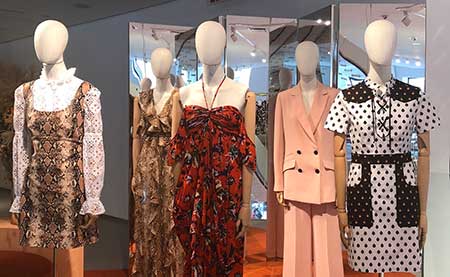 Clothing on display at the Diane von Furstenberg studio