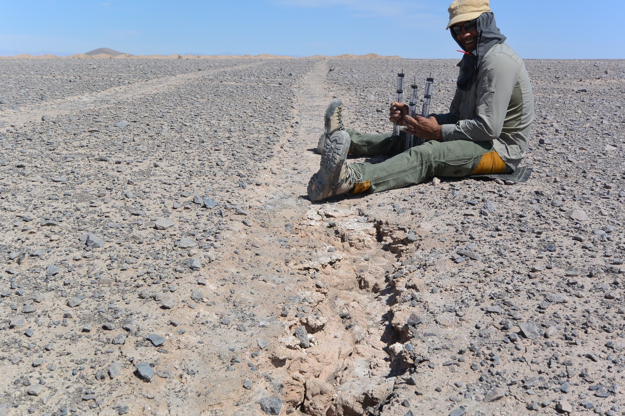 Geologist Arjun Heimseth in Atacama Desert,Chile
