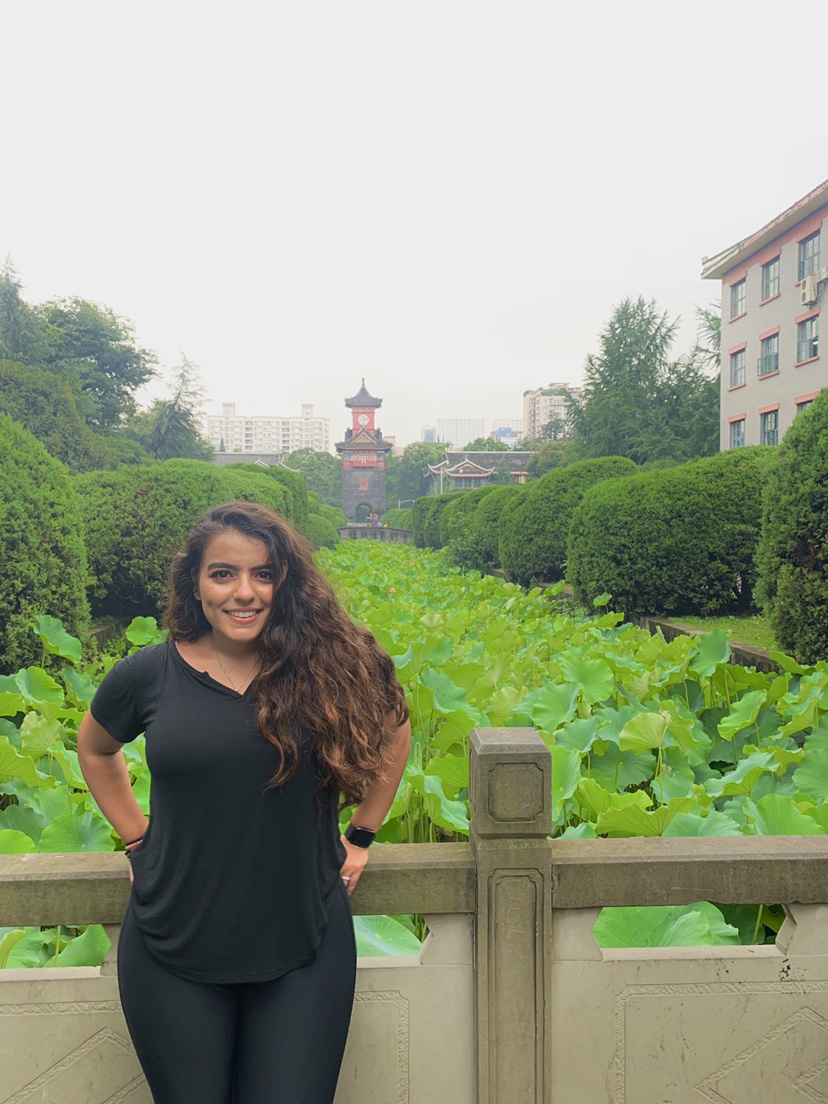 Jasmine Dahdal poses in Chengdu, China