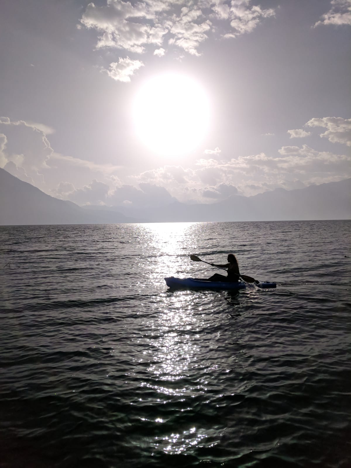photo of Dreza kayaking on lake in Guatemala