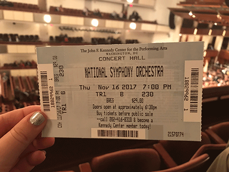 Symphony ticket at Kennedy Center
