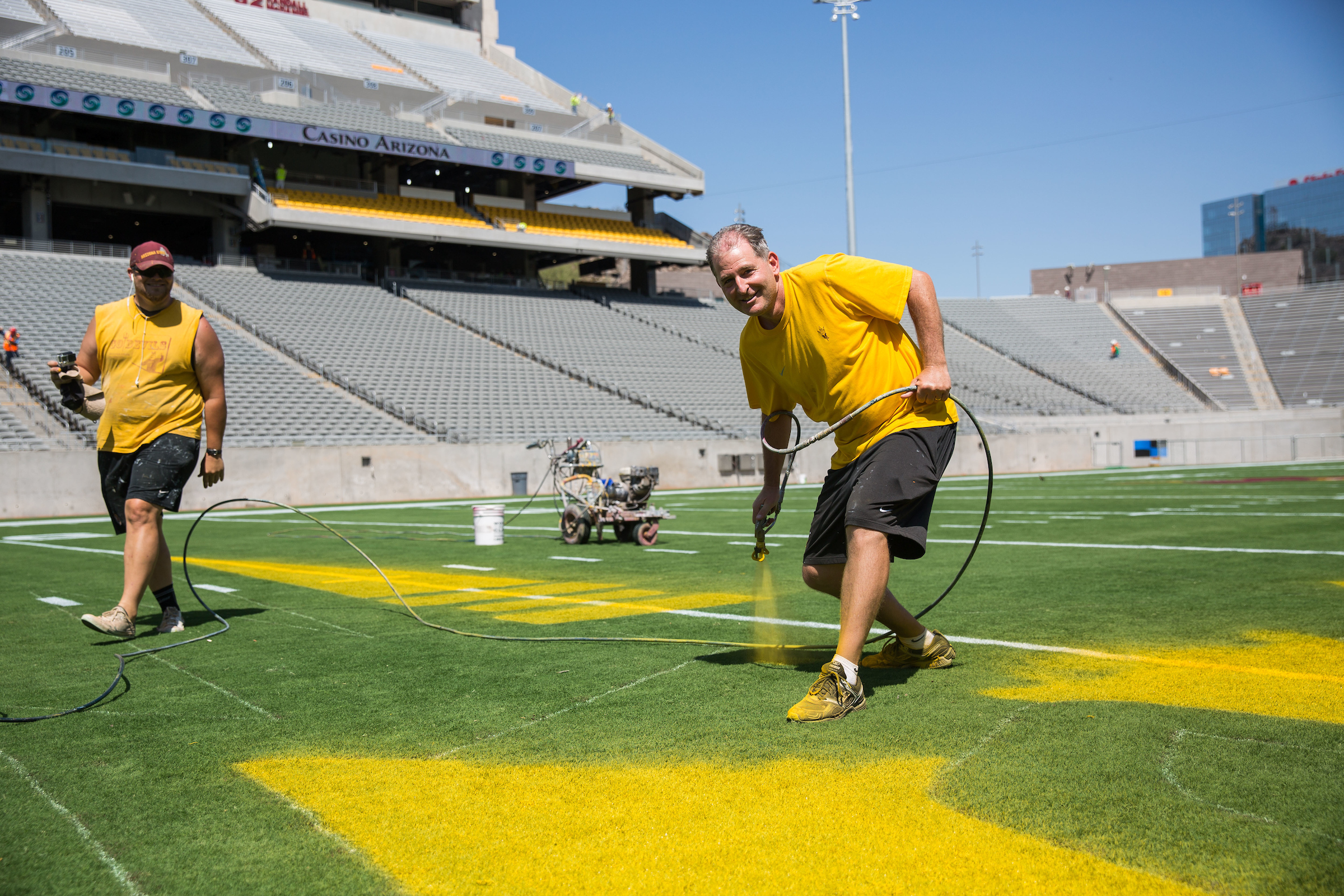 Longtime ASU groundskeeper to help paint logo for Super Bowl LVII