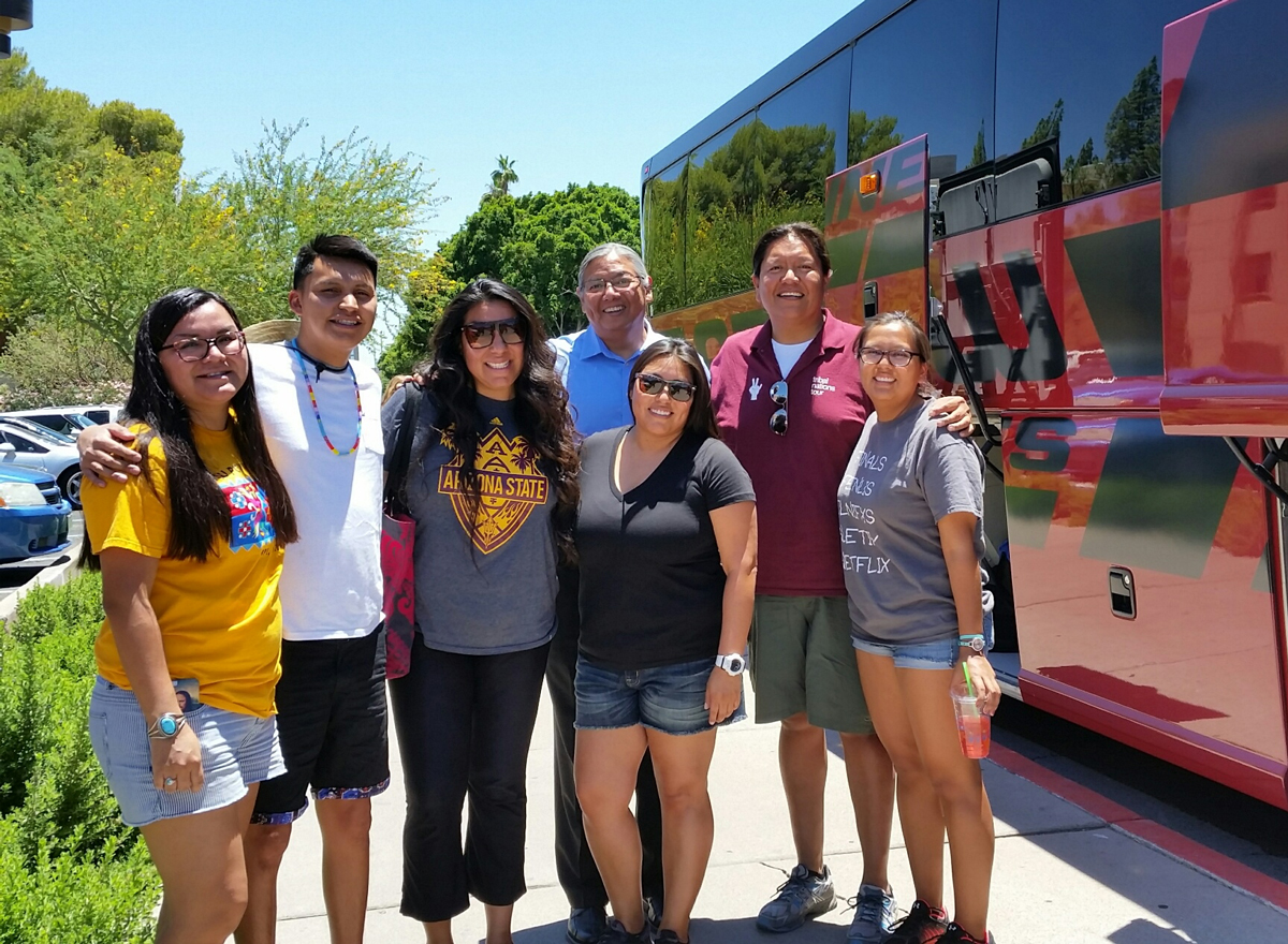 Group ready to leave on bus for Havasupai.