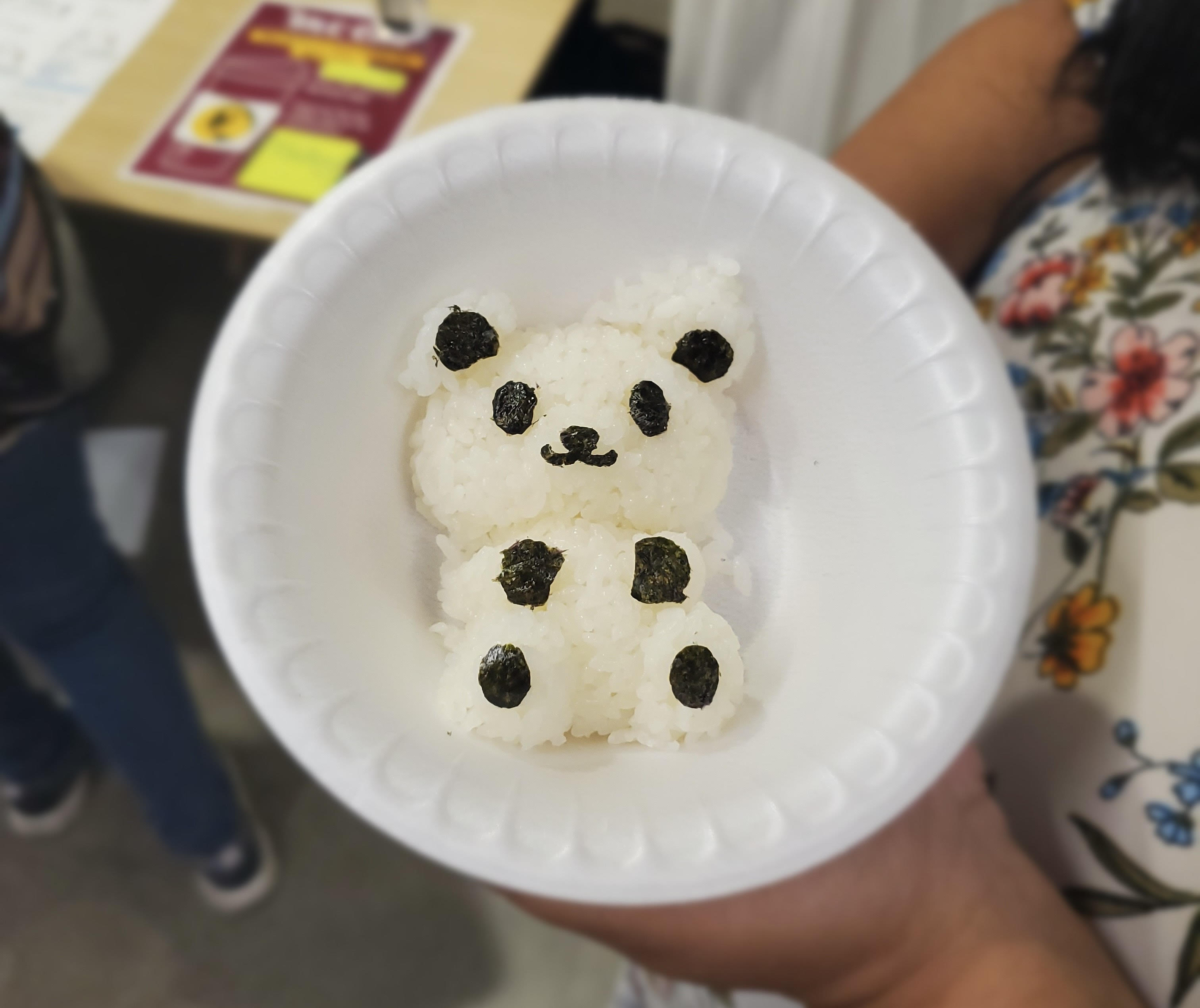 Onigiri rice in the shape of a bear
