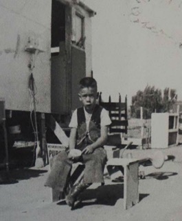Juan Felipe Herrera at age 7 years when his parents were migrant farmworkers in California