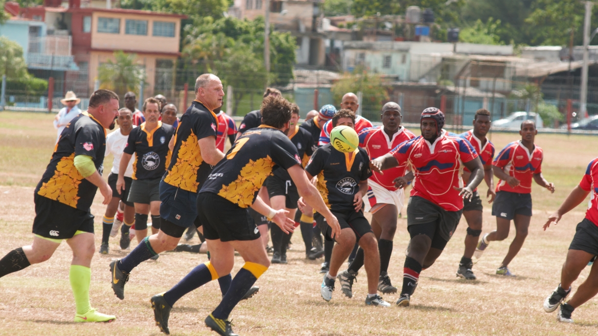 The Thunderbird 'Old Boys' rugby team plays in Cuba in 2015.