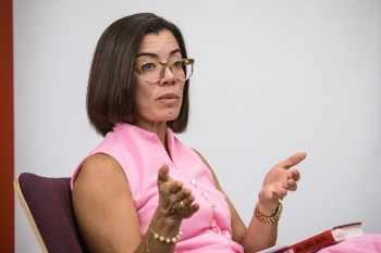 ASU professor Fernanda Santos speaks at an event