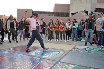 A hip-hop dancer performance at Urban Sol.