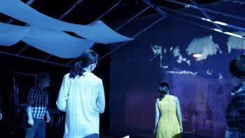 Photo of people experience responsive environment at Synthesis Center.