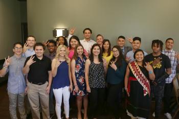 ASU College of Integrative Sciences and Arts alumnus Brock Osweiler visited with current ASU students at informal luncheon