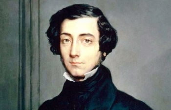 Painted portrait of French thinker Alexis de Tocqueville.