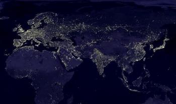 earth at night from space