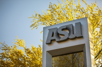 ASU sign on the Tempe campus.