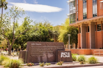Charter sign on ASU's Tempe campus