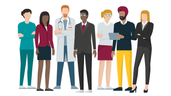 graphic of diverse health professionals