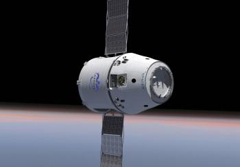 Artist's conception of the Dragon capsule under development by Space X