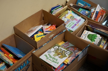 School of Social Work students collected nearly 1,000 children's books for distribution at Phoenix-area domestic-violence shelters as part of MLK Day of Service