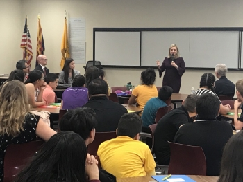 Phoenix Mayor Kate Gallego Speaks with Creighton district middle schoolers about service and leadership.