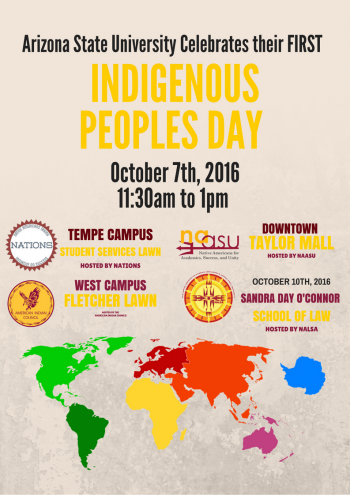 flyer for ASU's Indigenous Peoples Day