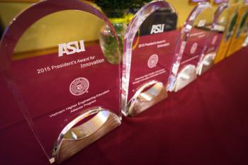 close up of President's Recognition Reception awards
