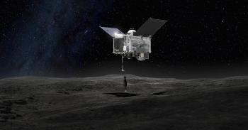 OSIRIS-REx spacecraft at asteroid Bennu