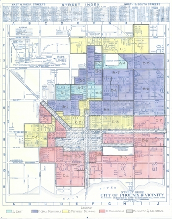 Historical map of redlining in Phoenix