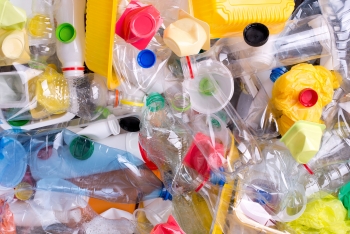 An assortment of plastic items in a pile.