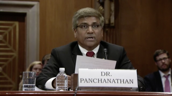 Sethuraman Panchanathan speaks before a Senate subcommittee
