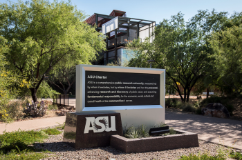 ASU Charter sign on the Tempe campus