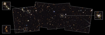 Image of a swath of sky measured by the James Webb Space Telescope's Near-Infrared Camera (NIRCam).