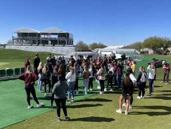 Events management, students, 18th green, Phoenix Open, Waste Management, 2022