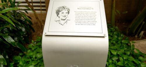 A photograph of a memorial for Mary Lou Fulton