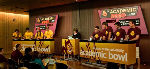 two teams competing in academic bowl