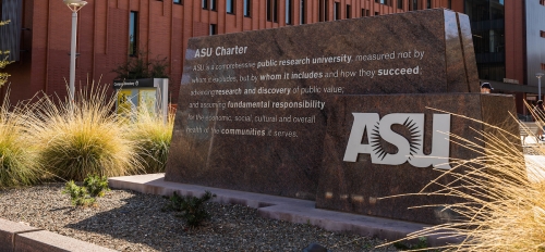 ASU Charter sign on the Tempe campus.