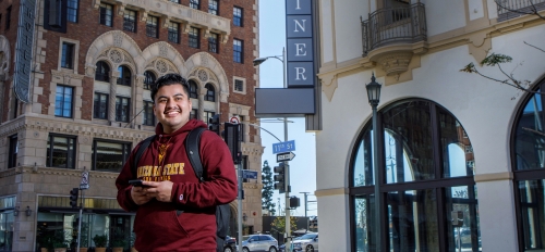 Portrait of ASU student in downtown Los Angeles